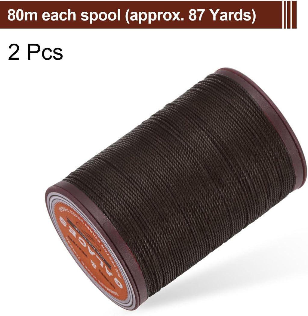 uxcell Round Leather Sewing Waxed Thread 80m/87yards 0.55mm Tin Gray