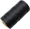 Leather Sewing Waxed Thread, 284 Yards 150D 1mm Black Stitching Cord