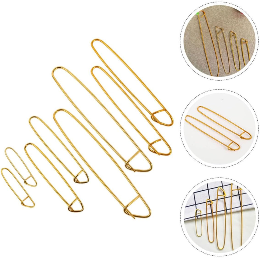 8pcs Knitting Stitch Holder Pins, Golden Aluminum Alloy, DIY Craft Set
