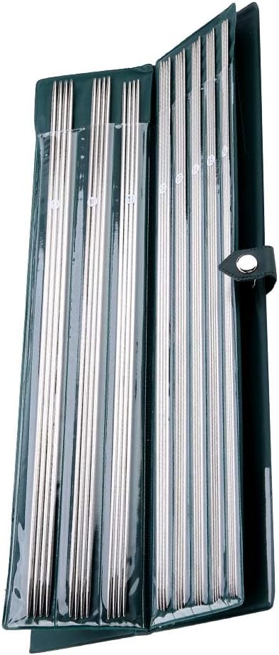 Respicefinem Knitting Needles 25cm/36cm 44 Pieces Stainless Steel