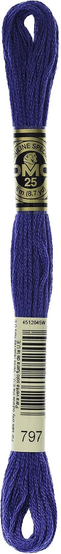 DMC Thread 6-Strand Embroidery Cotton 8.7 Yards Royal Blue 117-797