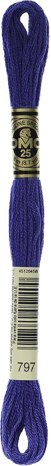 DMC Thread 6-Strand Embroidery Cotton 8.7 Yards Royal Blue 117-797