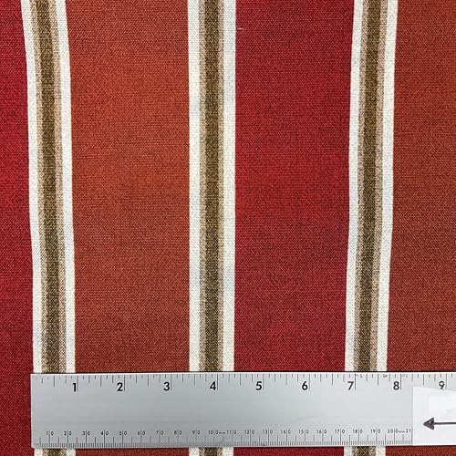 Malbers in Red | Outdoor Waterproof Upholstery Fabric | Stripes