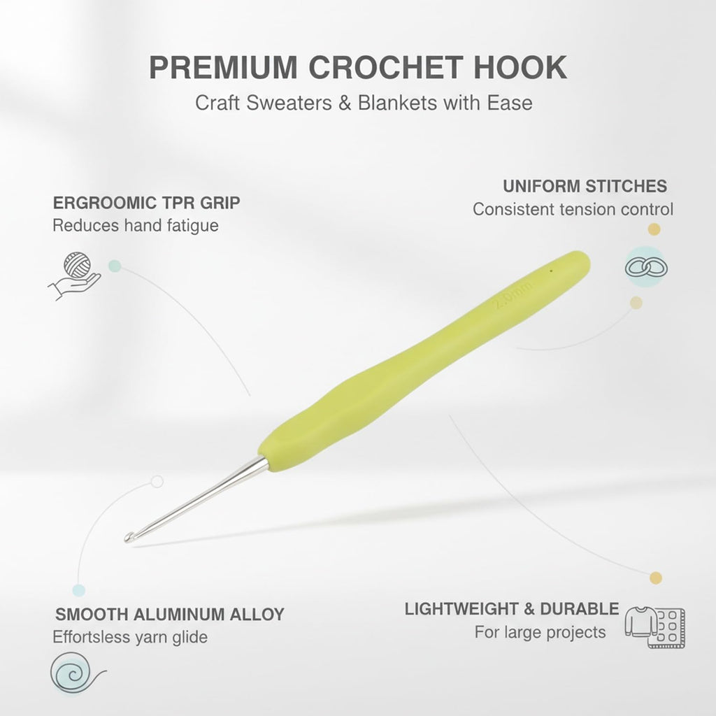 Ideal for Sweaters and Blankets, Crochet Hook with Aluminum Shaft and
