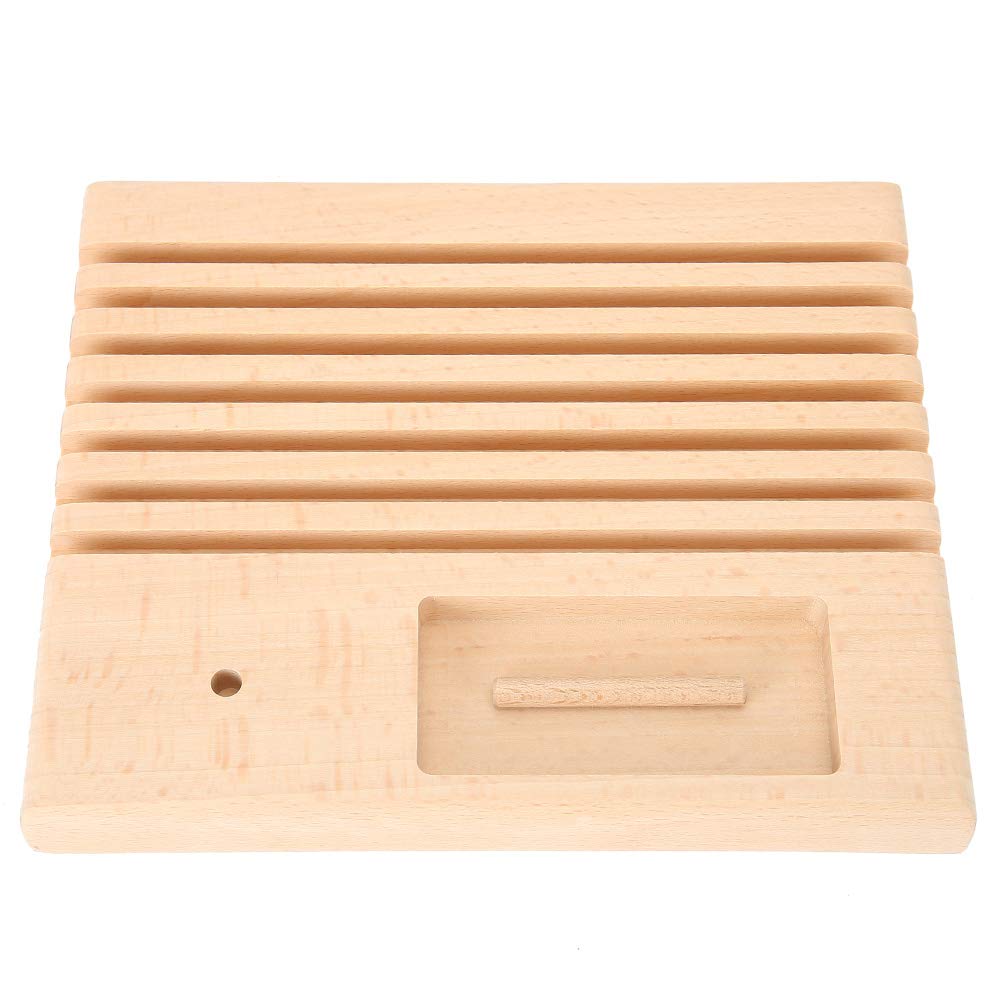 Fdit Wooden Quilting Ruler Rack, Beech Material, Spool Holder Storage