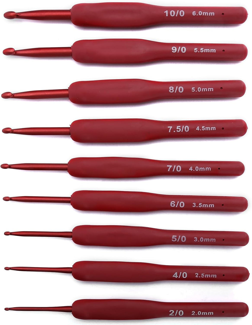Rengue Ergonomic Crochet Hook Set, 9 Pcs 2-6mm Knitting Needles with