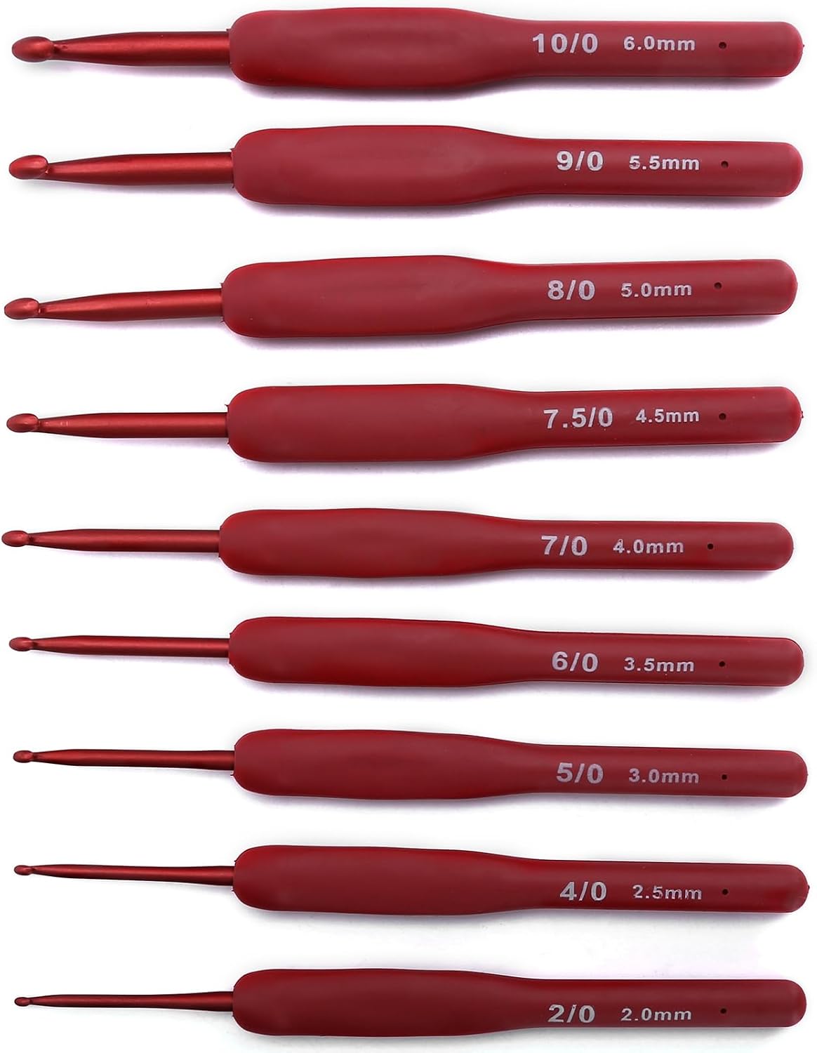 Rengue Ergonomic Crochet Hook Set, 9 Pcs 2-6mm Knitting Needles with