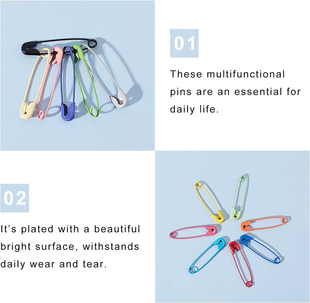 arricraft 100PCS Colored Safety Pins, Premium Safety Pins Bulk Sewing