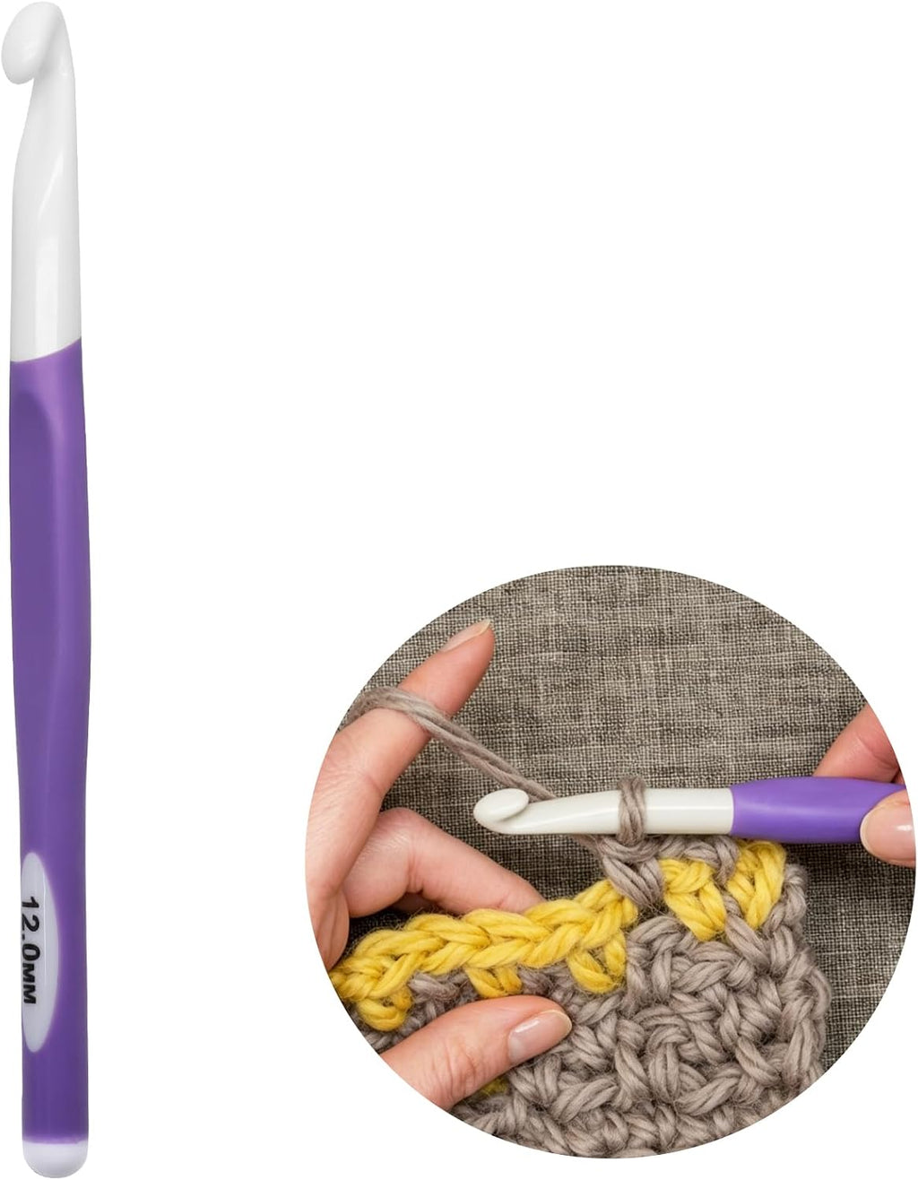 Seimneire 1 Pack 12mm Ergonomic Crochet Hooks