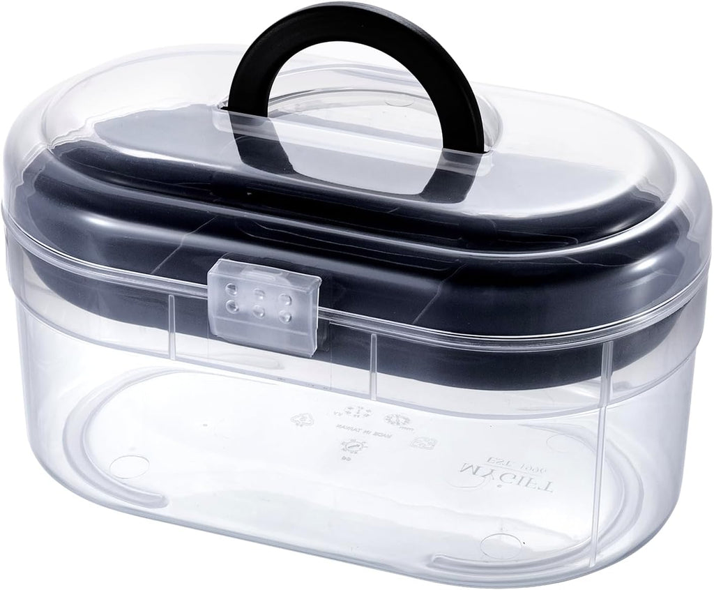 MyGift Clear Craft Storage Case with Tray, Portable Organizer Box