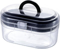 MyGift Clear Craft Storage Case with Tray, Portable Organizer Box