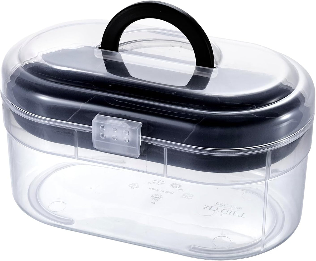 MyGift Clear Craft Storage Case with Tray, Portable Organizer Box