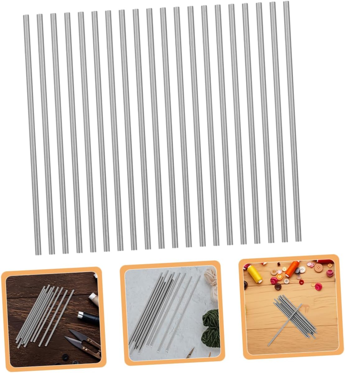 20Pcs Stainless Steel Crochet Blocking Pins for Knitters 8x0.2x0.2cm