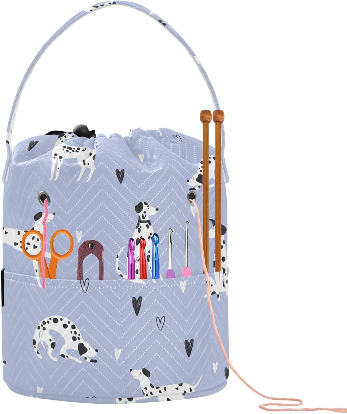 Fustylead Funny Cute Cartoon Dalmatian Dogs and Hearts Knitting Yarn