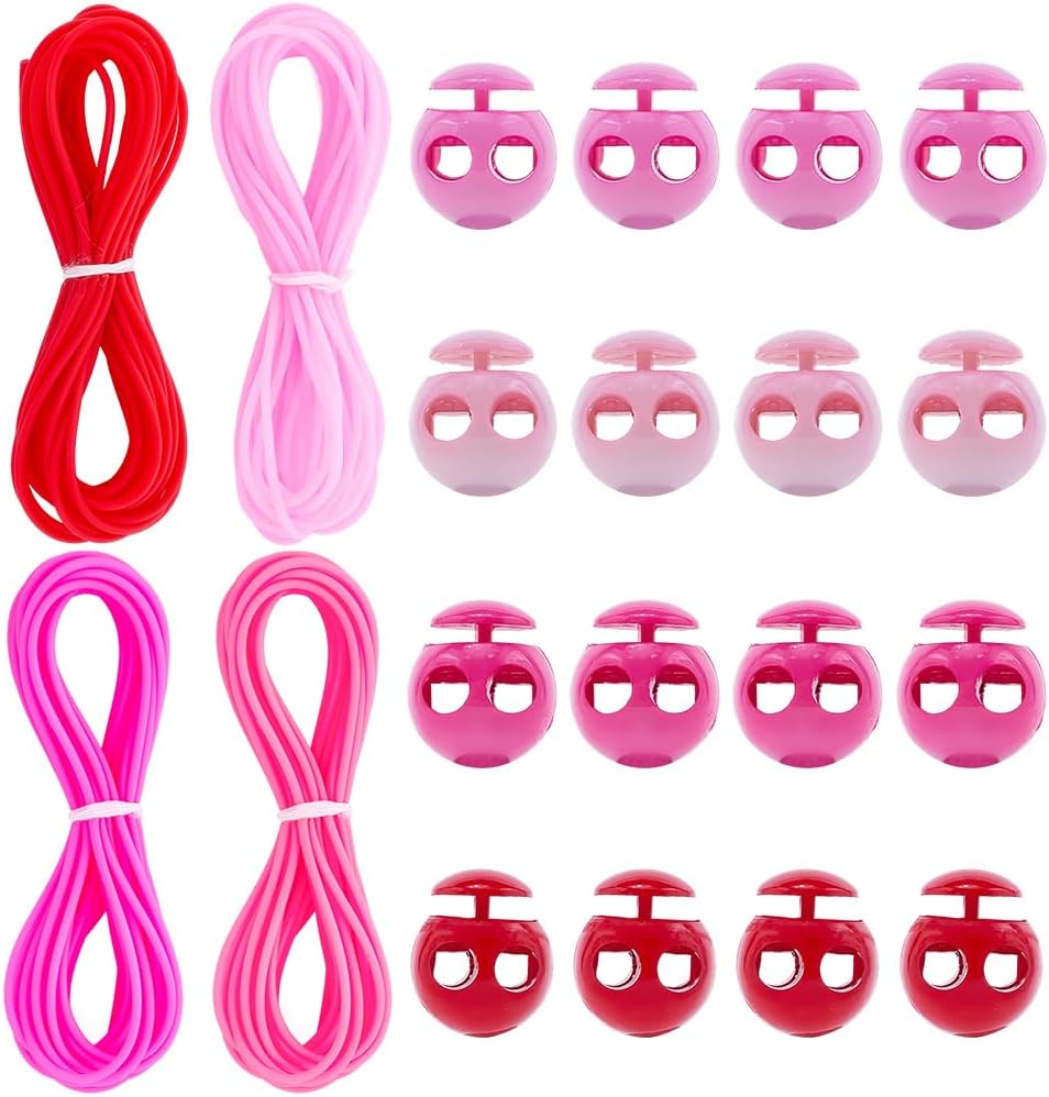 CRASPIRE 16Pcs 4 Colors Knitting Stitches Holder Cord Lock Kit Plastic
