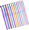 Colorful Aluminum Crochet Hooks Set, Ergonomic Multiple Sizes