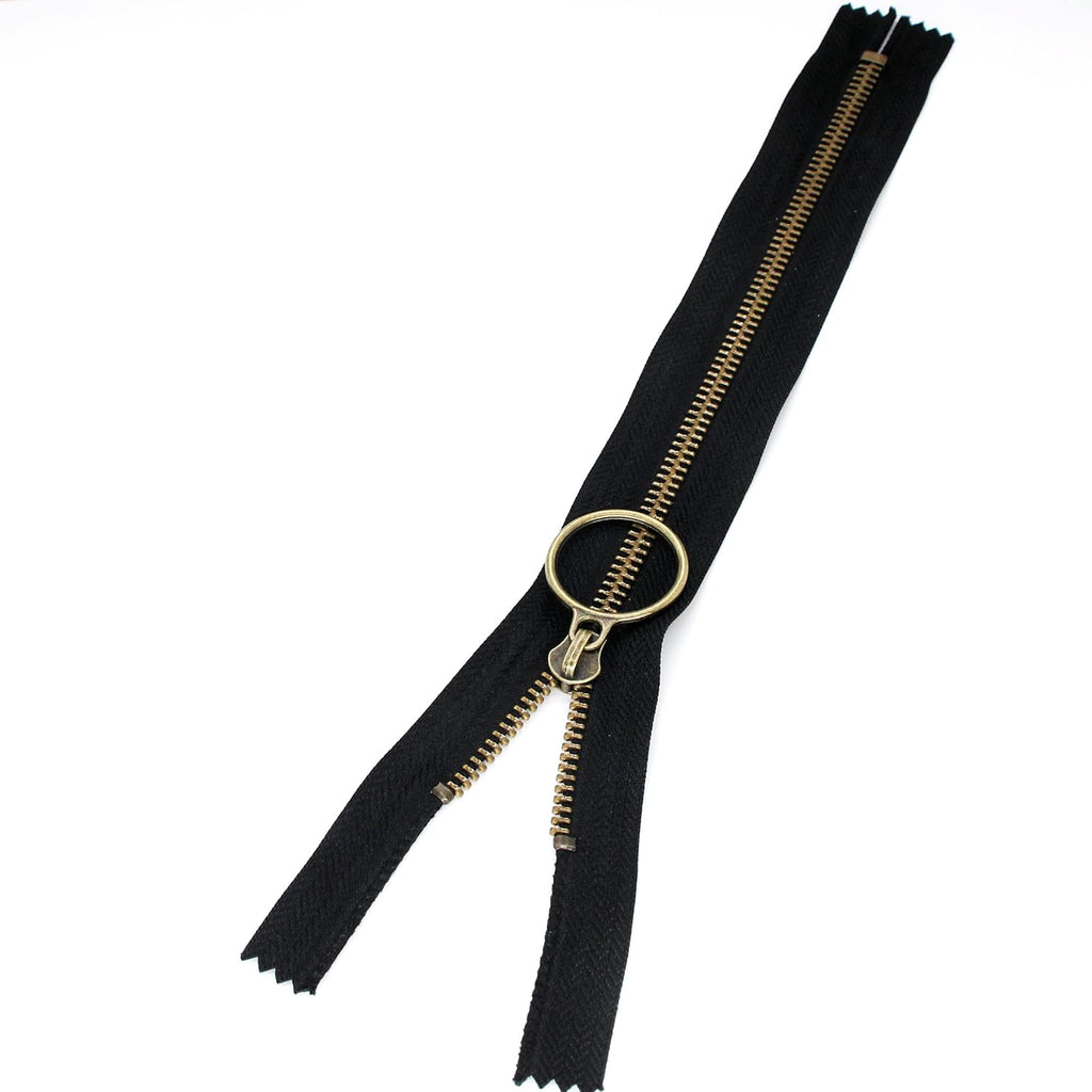 10 PCS 12 Inch (30cm) #5 Metal Zippers for Sewing Bags Crafts Antique