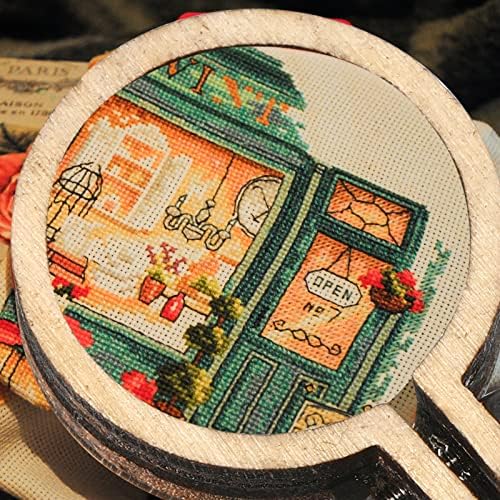 Jetec 20 Pieces 1 Inch Mini Embroidery Hoops Wooden Cross Stitch Hoops