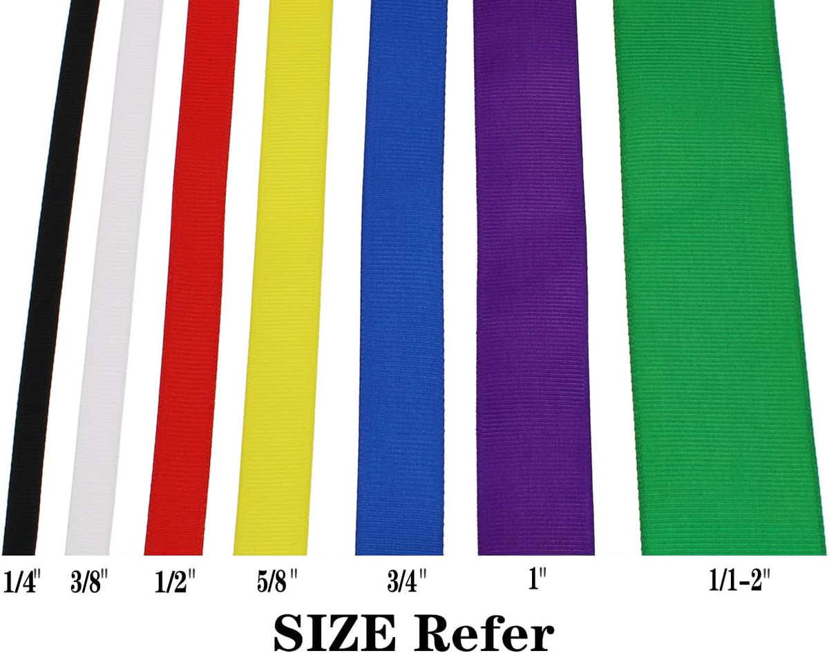 Solid Grosgrain Ribbon 25 Yard Each Roll 100% Polyester Woven Edge