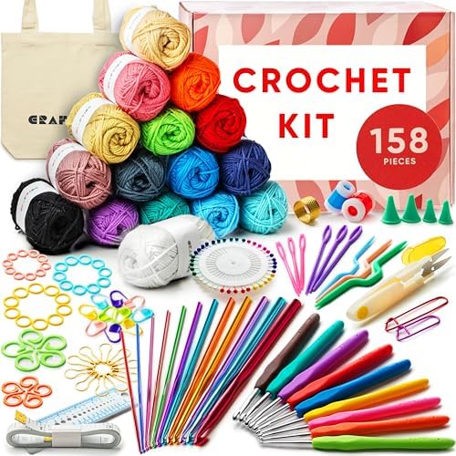 Crochet Kit for Beginners Adults and Kids - Beginner Crochet Kit for