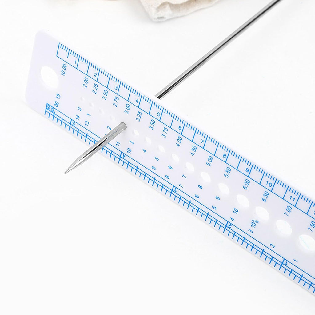 Knitting Needle Gauge Ruler Soft Plastic Durable Knit Measure Size