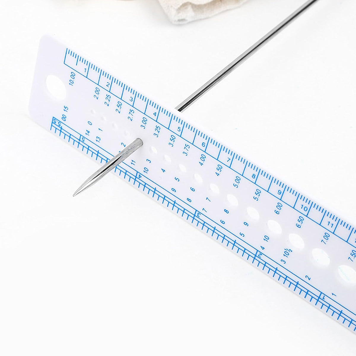 Knitting Needle Gauge Ruler Soft Plastic Durable Knit Measure Size