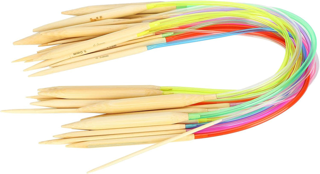 Greensen 18Pcs Bamboo Circular Knitting Needles Set, Durable and