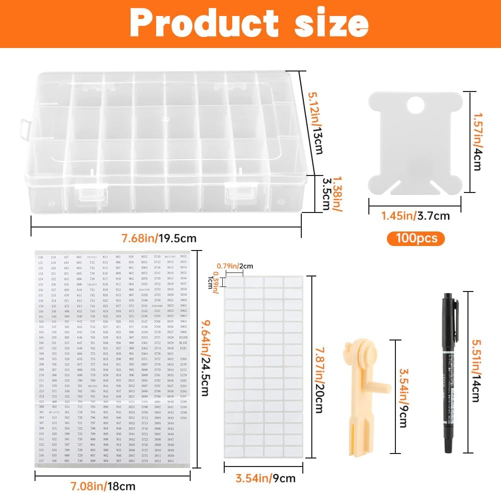 Embroidery Floss Organizer Box, Cross Stitch Thread Storage Case