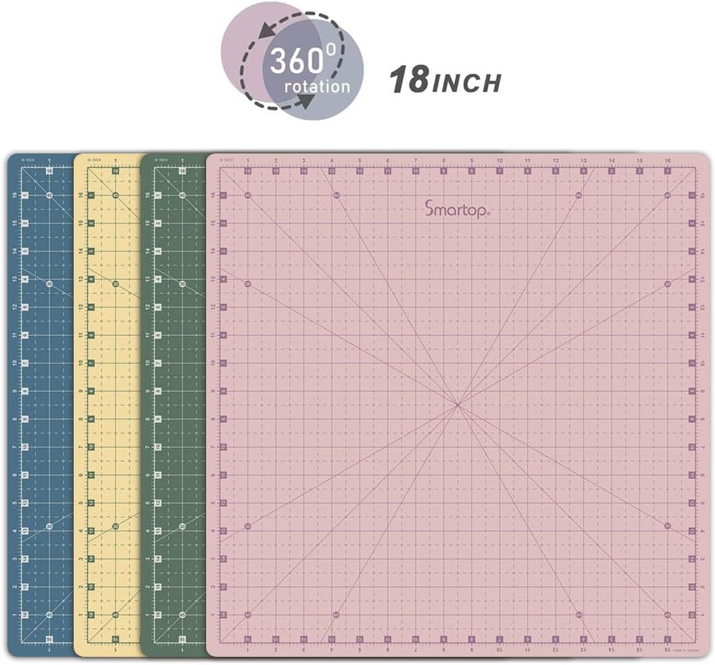 18"x18" Rotating Self Healing Cutting Mat, Non-Slip Non-Reflective