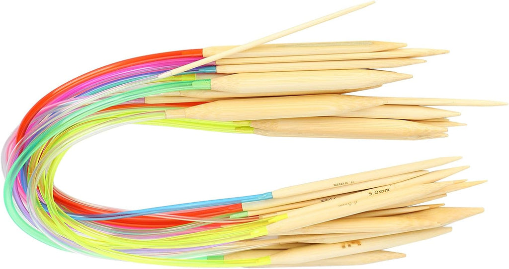 Greensen 18Pcs Bamboo Circular Knitting Needles Set, Durable and