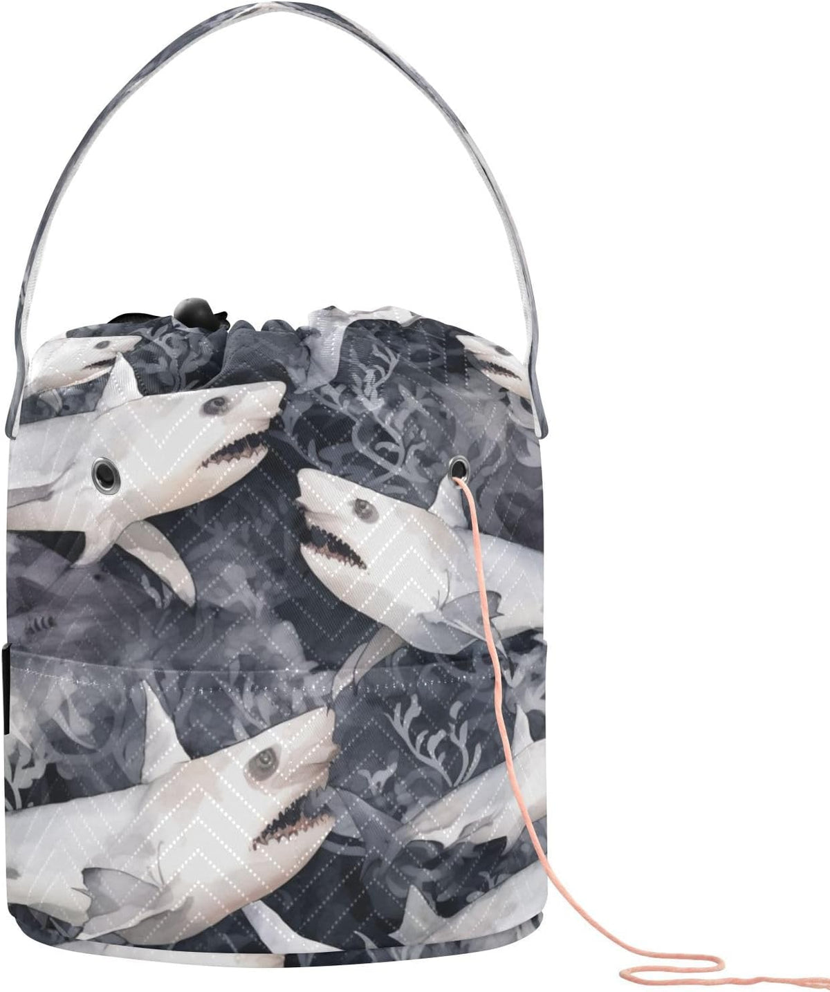 YETTASBIN Shark Yarn Storage Bag, Large Crochet Knitting Bag Organizer