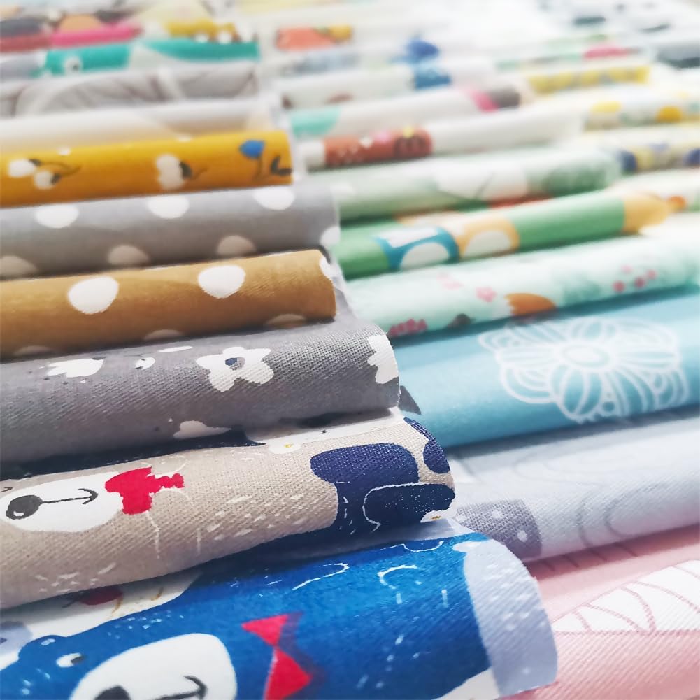56pcs Cotton 9.8” x 9.8”(25cm x 25cm) Quilting Fabric Bundles, Pre-Cut