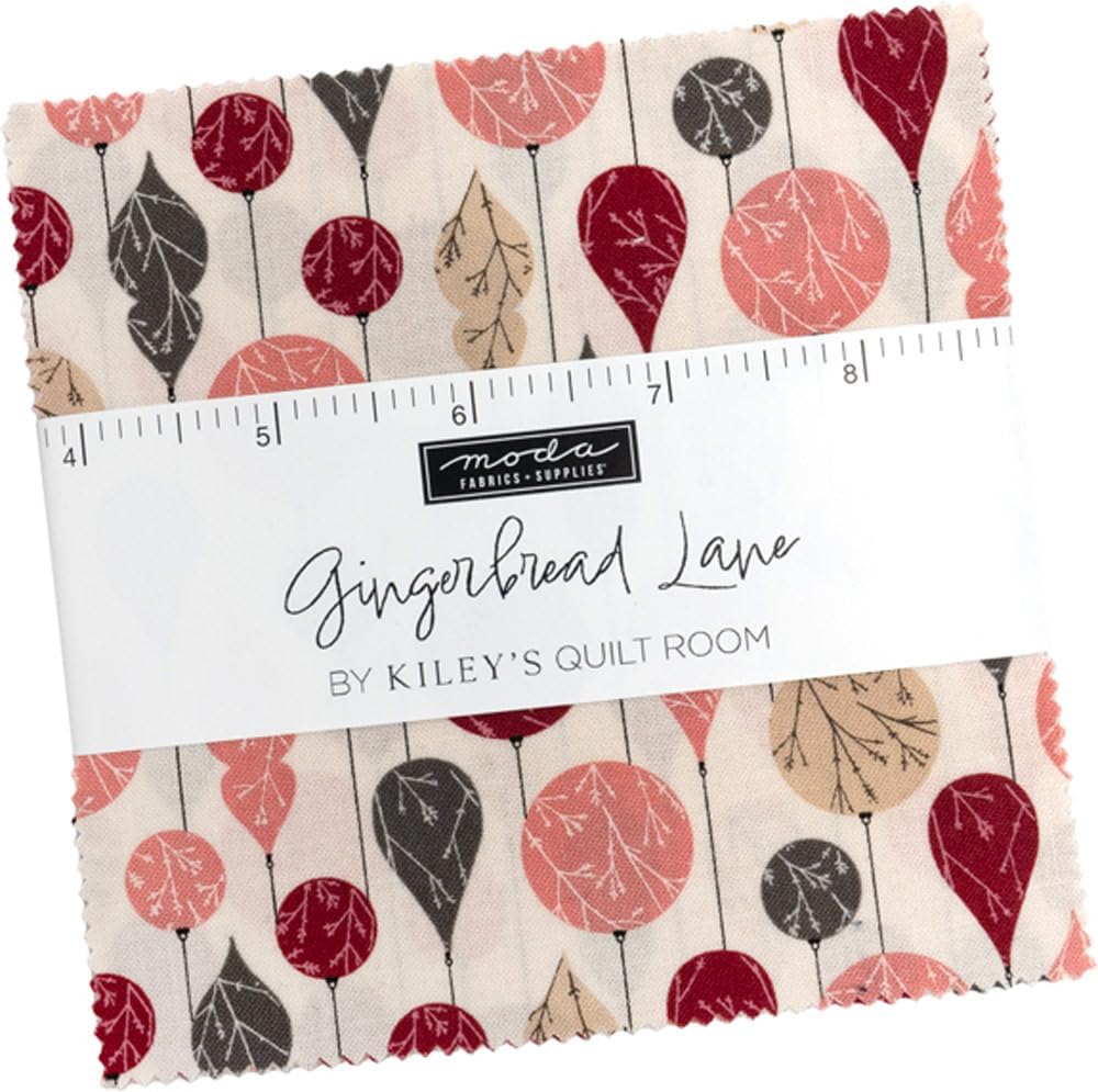 Gingerbread Lane Charm Pack by Kiley's Quilt Room 5” Precut Fabric