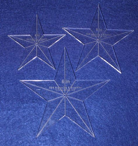 Quilting Templates Star 3 Pc Set 4 5 6 Inch