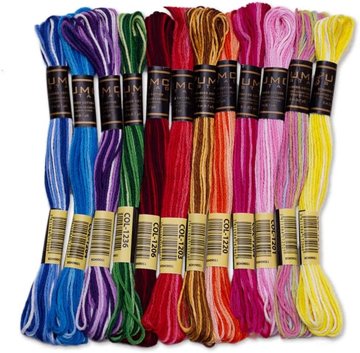 12 Pieces | Premium Embroidery Thread | 100% Egyptian Cotton Premium