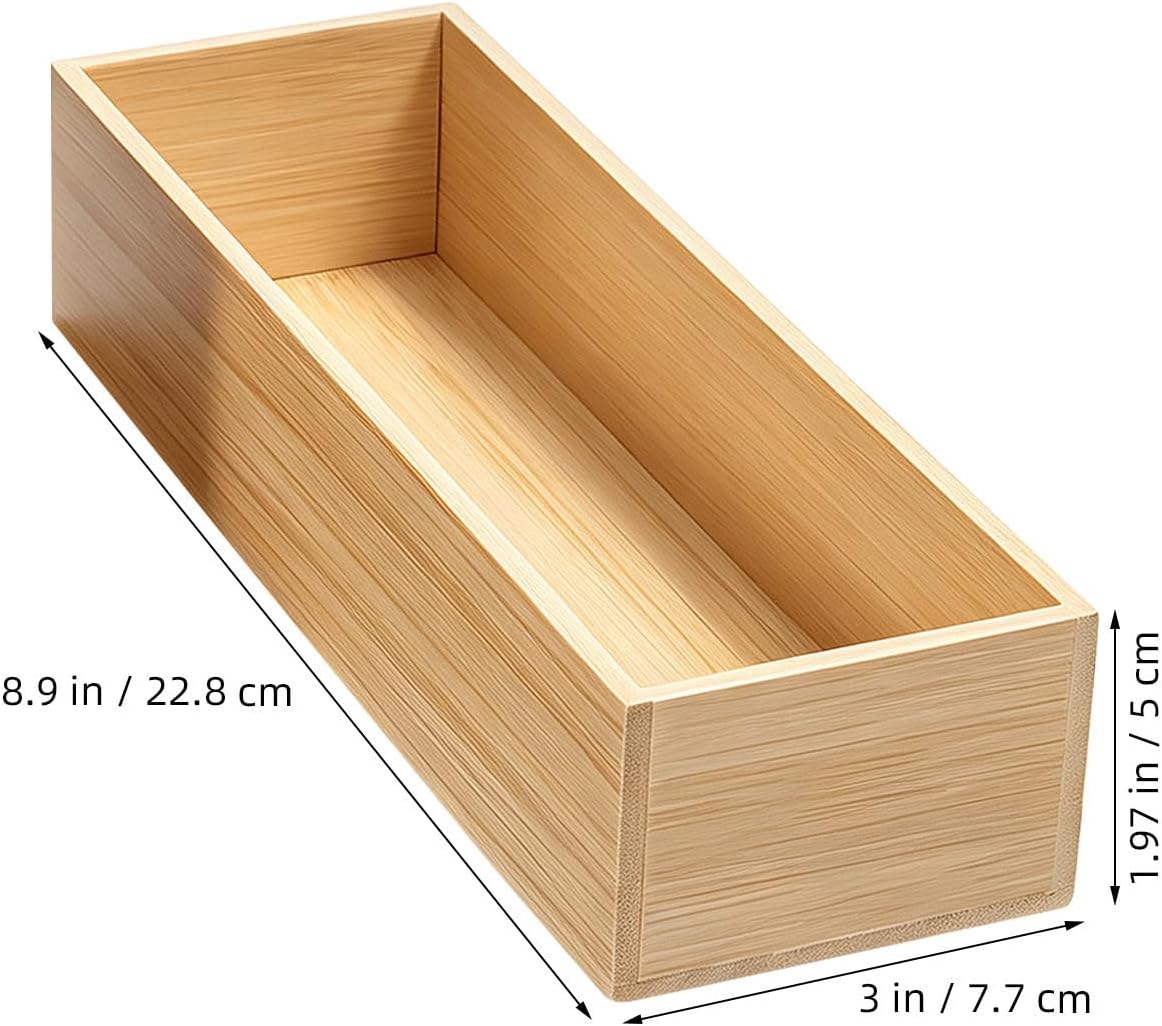 SEWACC 5pcs Wooden Open Storage Box Drawer Organizer Tray