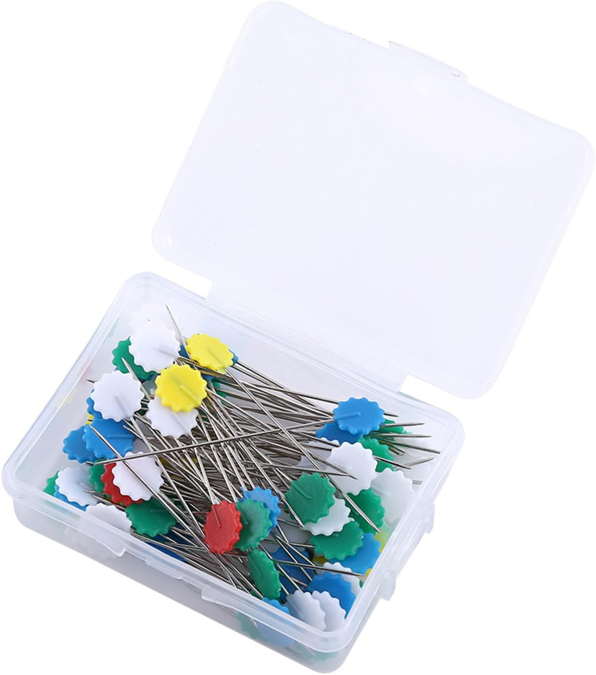 100pcs Flat Head Pins, Colored Heads Quilting Pins Flat Head Straight