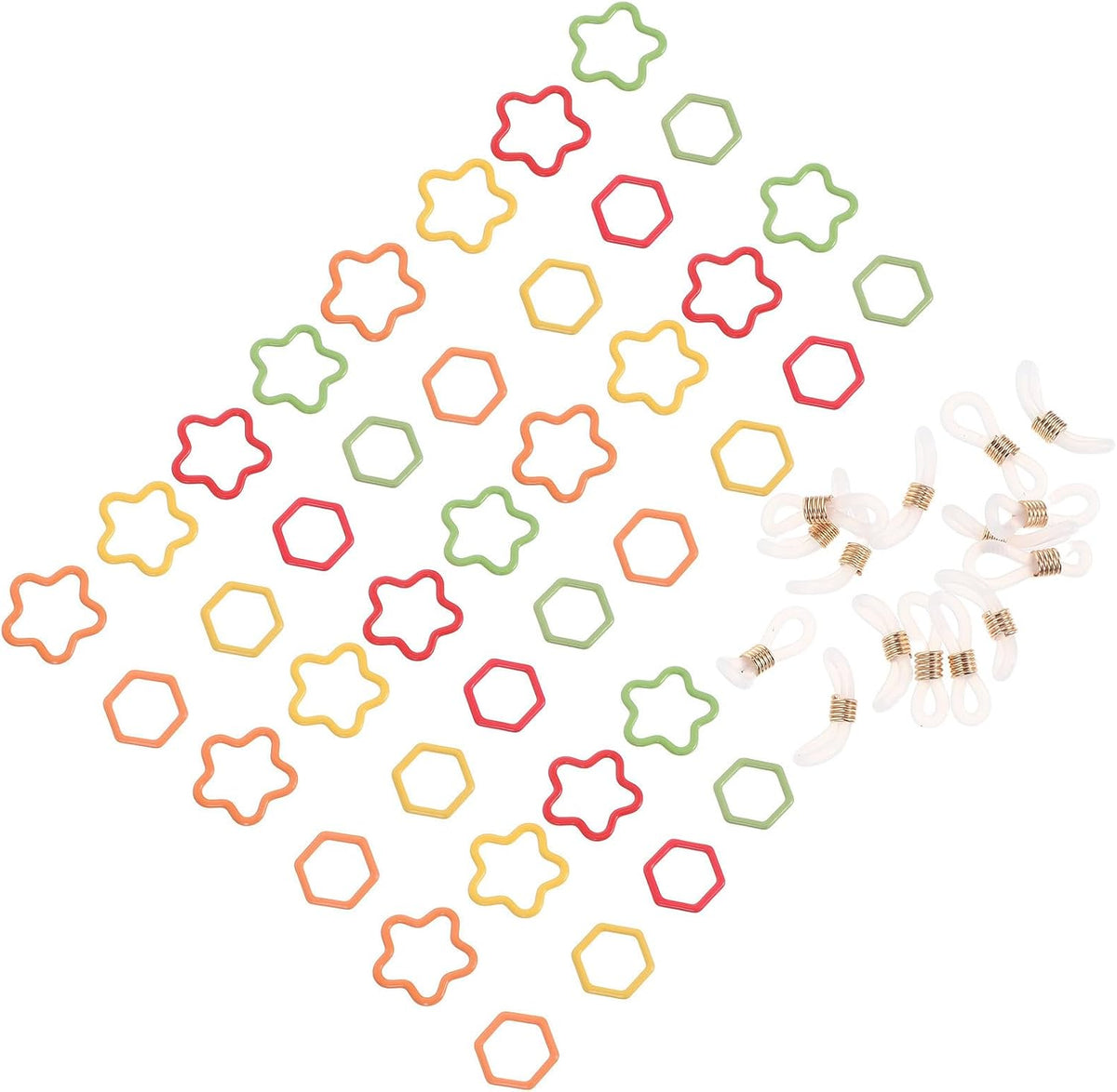 KICHOUSE Colorful Enamel Stitch Markers with Locking Clips and Star