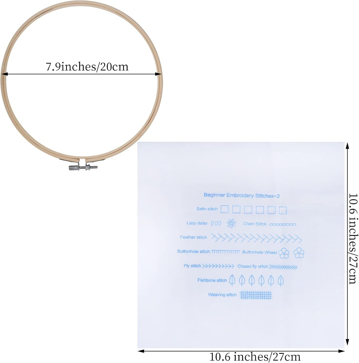 Lystaii Beginners Embroidery Stitch Practice kit, 3 Sets Embroidery