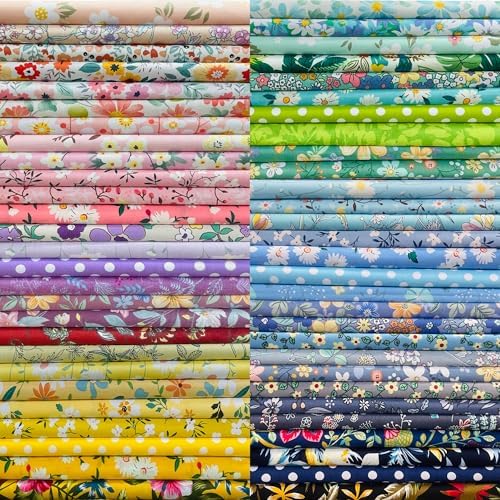 8 x 8 Precut Floral Cotton Quilting Fabric Squares