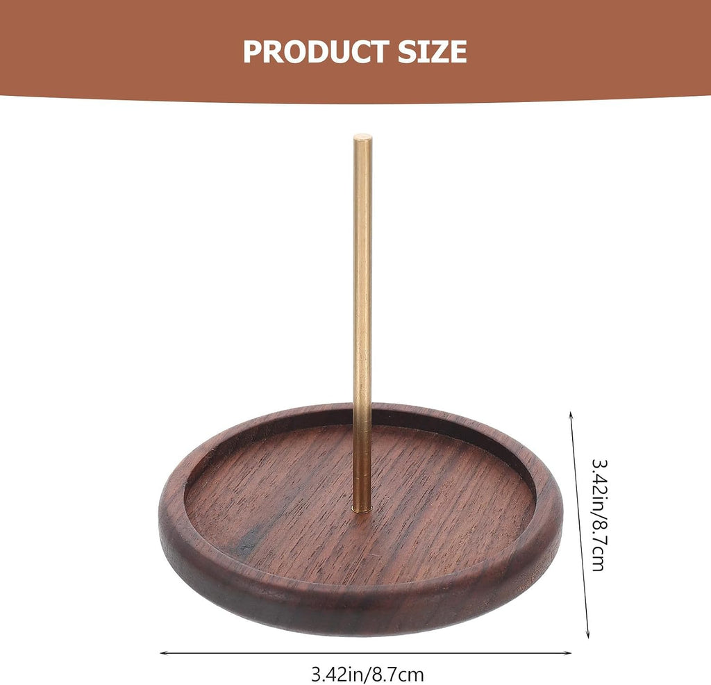 Brass Spool Holder for Embroidery Thread Rack, Wooden