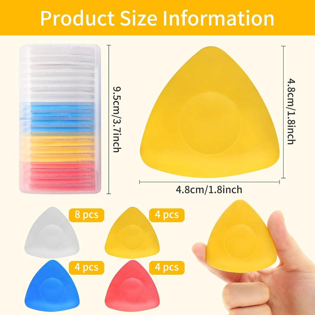 20 Pcs Tailors Chalk,Triangle Sewing Chalk for Fabric(4 Colors)