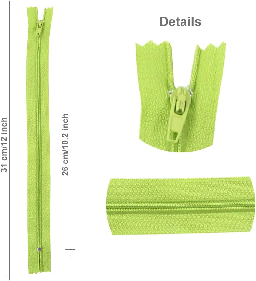 Renashed 60Pcs 12Inch Nylon Coil Zippers for Tailor Sewer Sewing Craft