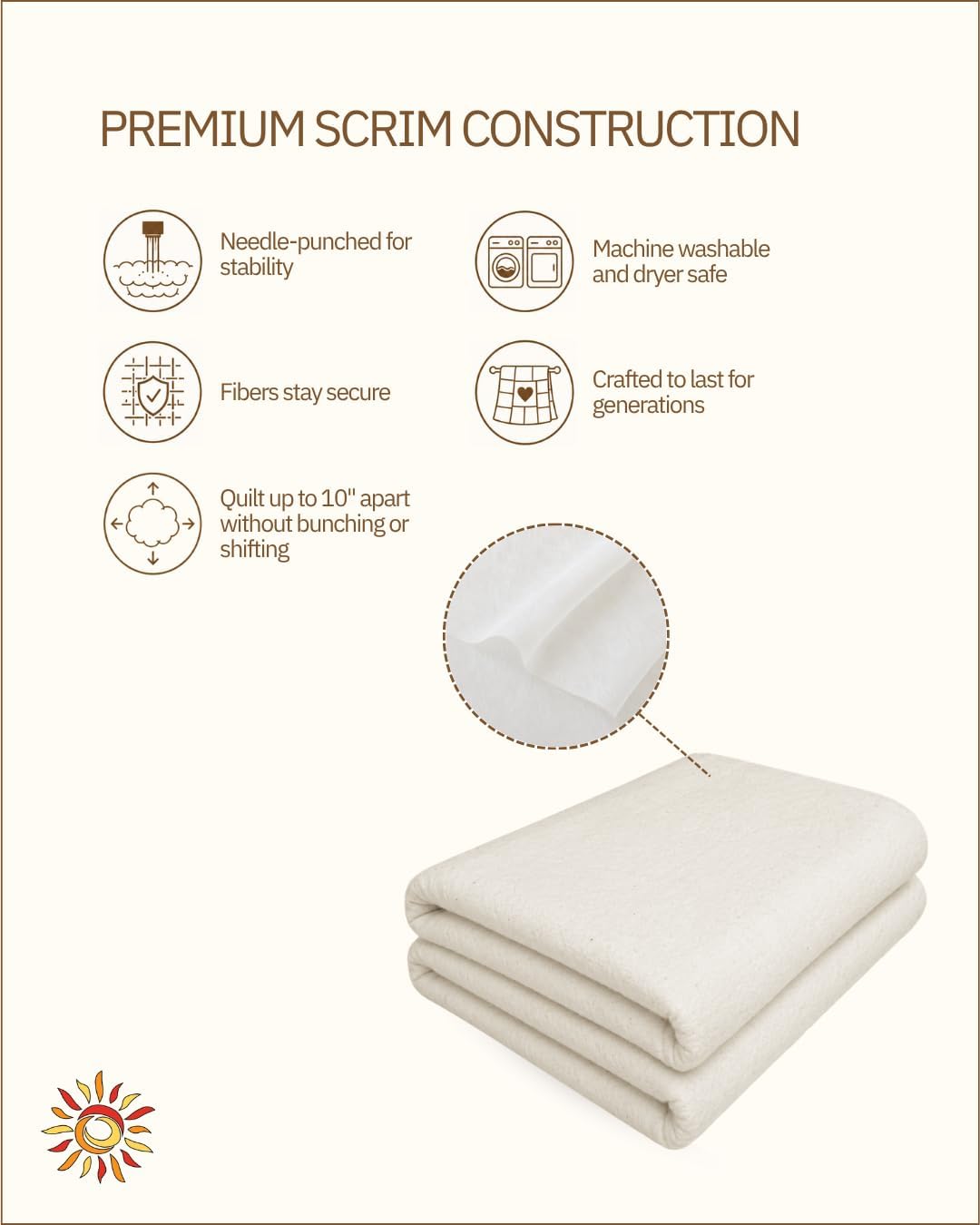 The Warm Company - Warm & Natural Cotton Quilt Batting – 6-Pack Queen