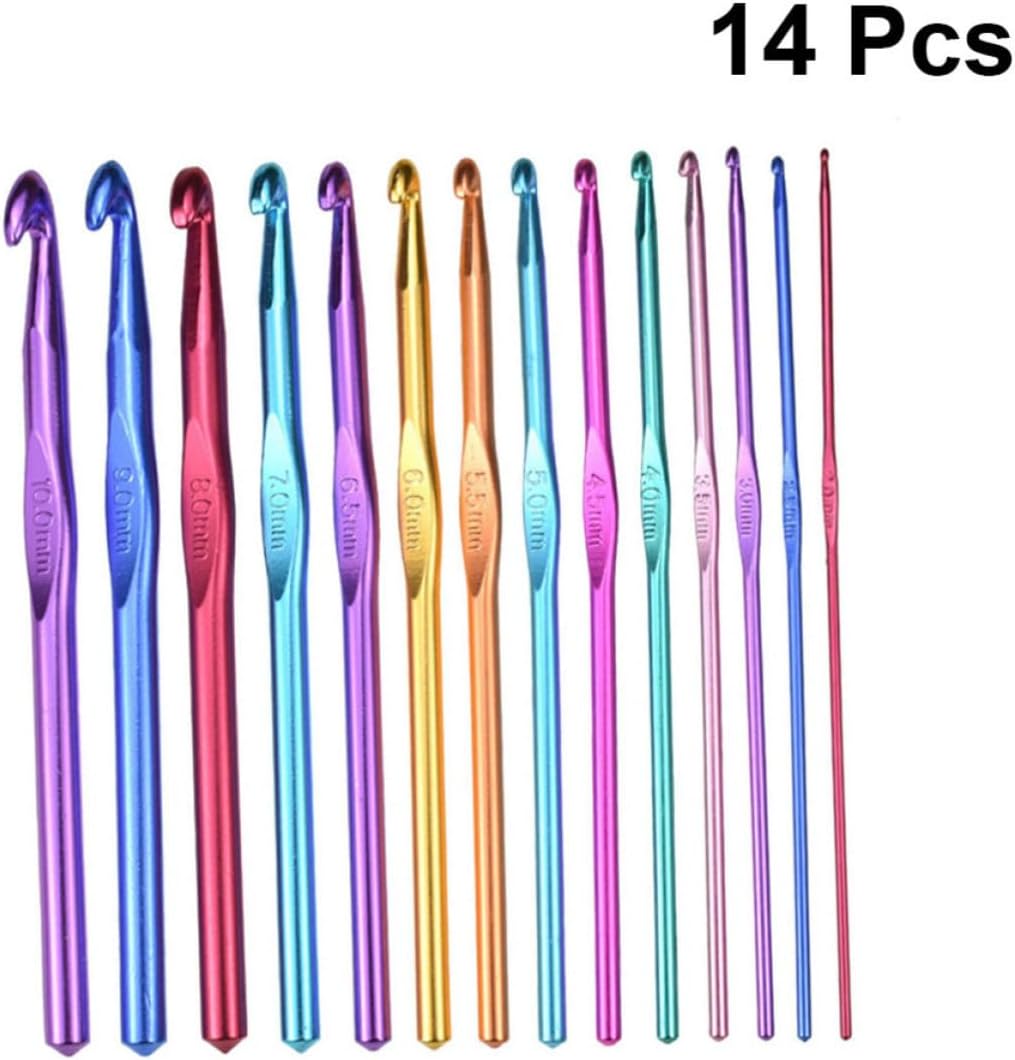 Colorful Aluminum Crochet Hooks Set, Ergonomic Multiple Sizes