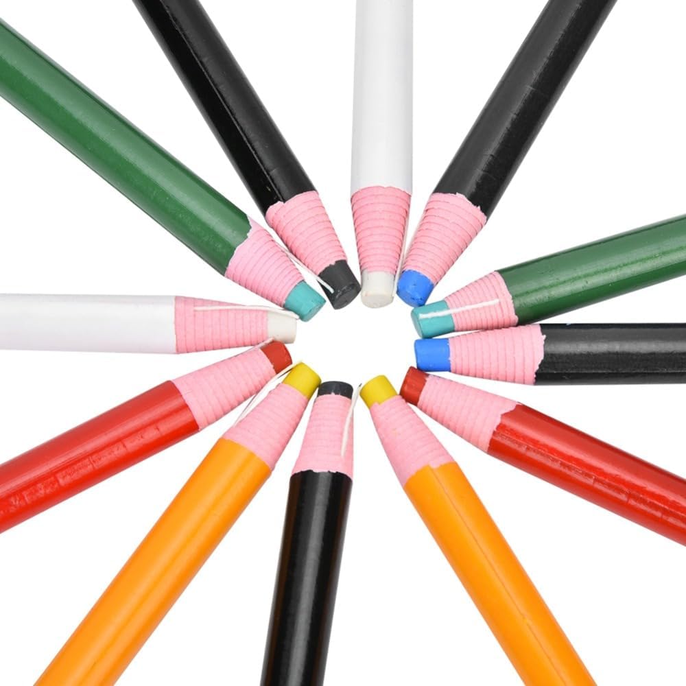 Anu Limen 12-Piece Sewing Crayons Set,6-Color Tailor Chalk Marking