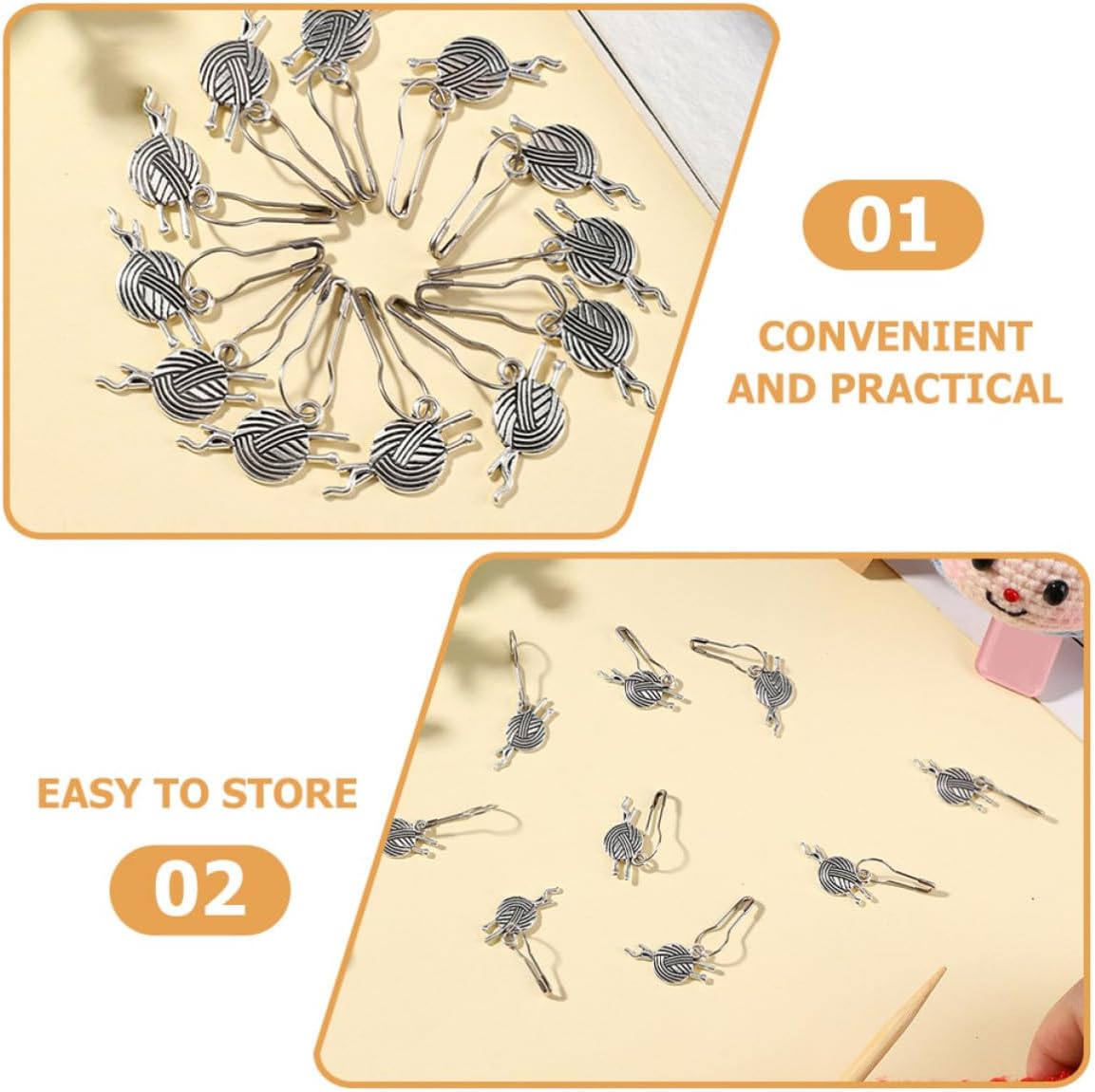 12pcs Metal Knitting Stitch Markers for DIY Crafters Winter Season