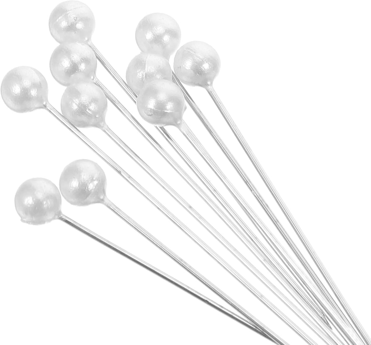 20 Boxes White Pearl Head Sewing Pins, Straight Craft Needles