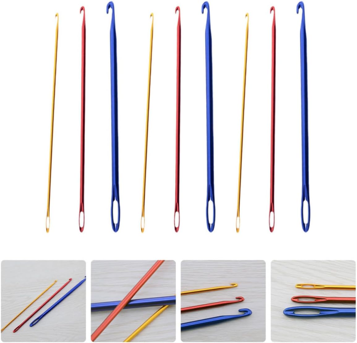 9pcs Aluminum Crochet Hooks, 2.75mm 4mm 6mm Sizes for Yarn
