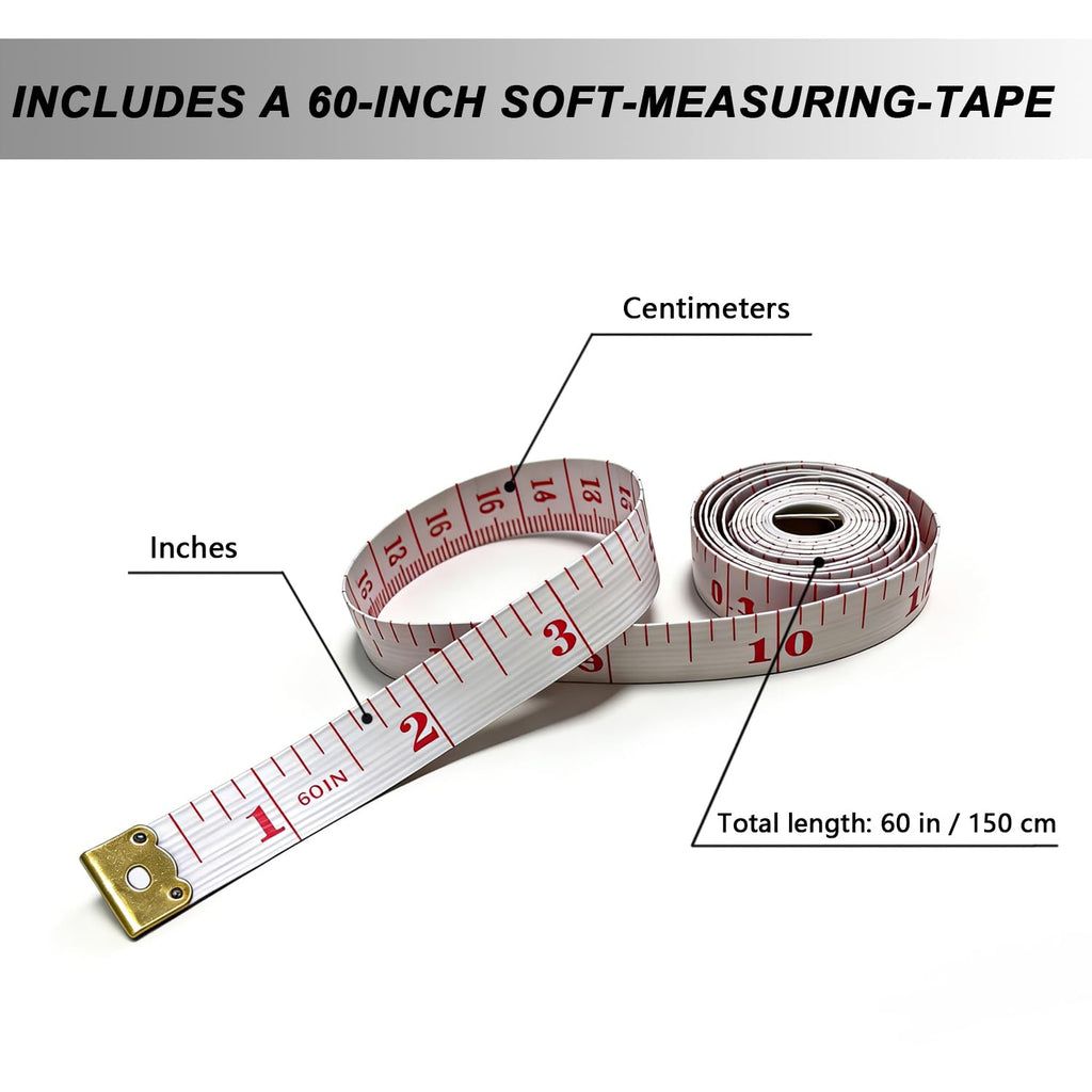 6 PCS Tape Measure Body Measuring Tape with Soft Ruler & Scissors for